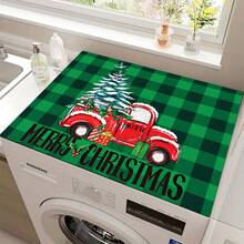 1pc Christmas Pickup Truck & Christmas Tree Pattern Diatomaceous Earth Absorbent Mat, Kitchen Countertop Drying Mat, Coffee Machine Mat, Pour Over Coffee Pot Mat, Dish Drainer Mat, Non-Slip Heat Resistant Kitchen Mat, Table Mat, Breakfast Mat, Washing Machine Mat, Home Kitchen Dining Table Coffee Shop Bar Decor Mat, Holiday Party Housewarming Gift - Multicolor - View 9