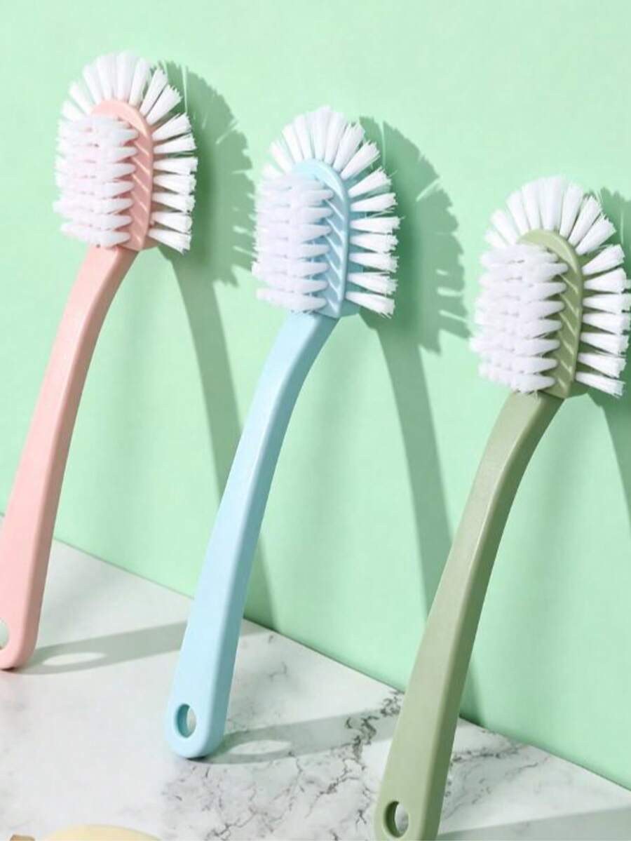 1pc Multi-Angle Shoe Brush, 5-Sided Long Handle Bristle Brush, Durable Shoe Brush, Efficient Cleaning, Suitable For Laundry And Shoe Cleaning, Does Not Damage Shoe Surface, Also Suitable For Home Cleaning - Various - View 1