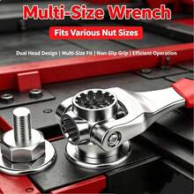 52-In-1 Universal Socket Wrench, Multi-Function Box End Wrench, 360° Rotating Head, Adjustable Multi-Purpose Manual Repair Tool, Suitable For Automotive, Bicycle, Household And Mechanical Maintenance - A - View 2