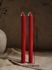 4/2/1pc 0.86*9.84 Inch Red Pointed Ribbed Long Tapered Candles, Suitable For Home Decor, Living Room Decor, Party Supplies, Holiday Decoration, Create Romantic Atmosphere, Wedding Souvenirs, Christmas, Christmas Decoration - Multiple Styles - View 10
