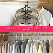 Gantungan Baju Logam Tebal Hemat Ruang 5/2/1, Desain Multi-Lapisan 5-in-1, Dengan Bantalan Busa Anti Selip, Cocok Untuk Mantel, Sweater, Jas, Dan Kaos - MultiWarna - View 6