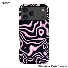 VESPOP Asymmetrical Wavy Fashion Phone Case - Compatible With Iphone 18/17/16/15/14/13/12/11 Pro Max/Pro Plus/12 Mini/13 Mini, Compatible With Galaxy S26 S25 S24 S23 S22 S21 Plus Ultra, Compatible With Pixel 8 9 10 PRO - Mixed Color 1 - View 1