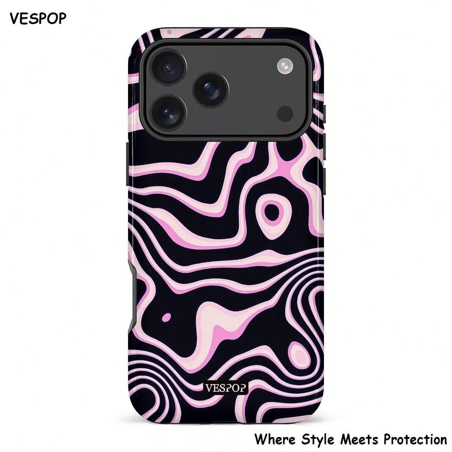 VESPOP Asymmetrical Wavy Fashion Phone Case - Compatible With Iphone 18/17/16/15/14/13/12/11 Pro Max/Pro Plus/12 Mini/13 Mini, Compatible With Galaxy S26 S25 S24 S23 S22 S21 Plus Ultra, Compatible With Pixel 8 9 10 PRO - Mixed Color 1 - View 1