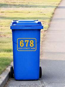 Custom Trash Can Number Stickers, Personalized House Address Street Name Decals, Waterproof Trash Can Labels, Customizable Mailbox Number Decals, Outdoor Recycling Bin - Multicolor - View 4