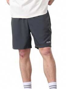 CAMEL CROWN Men's Casual Sports Shorts, Camel Color Lightweight Breathable Elastic Loose Fitness Running Shorts For Summer - Ink Gray - View 6