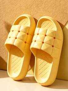 Fashionable Breathable Non-Stuffy Sole Quiet Wear-Resistant Comfortable Lightweight Home Slippers For Women, Essential For Home, Apartment, Office, Outdoor, Hiking And More - Yellow - View 1