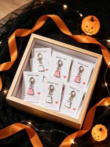 10pcs/Set Halloween Ghost Keychain Series - Perfect Halloween Choice. This Charming Keychain Comes With An Exciting Pocket Hug, Making It A Fun Bag Accessory. It's An Ideal Gift For Teenagers - A - View 2