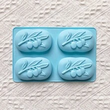 4格波浪長方形手工皂矽膠模具，DIY冷製皂模具，易脫模，耐熱矽膠，居家製皂、巧克力、石膏、香氛蠟燭、翻糖烘焙模具，情人節禮物，圖案底盤，龜背葉、幸福樹、玫瑰矽膠模具，冷製皂DIY皂模 - 藍色 - 查看 8