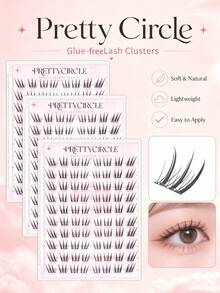 WANPIN False Eyelashes For Beginners! Glue-Free Segmented Design, No Glue Needed, No Skill Required, Instant Natural Electric Eyes - C - View 9
