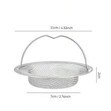 1pc Kitchen Sink Strainer Plug, Stainless Steel Material, Kitchen Sink Strainer Plug, Drain Plug, Sink Filter - Size: Total Diameter 11cm/4.3in, Strainer Diameter 7cm/2.7in, Height 2cm/0.8in - View 10