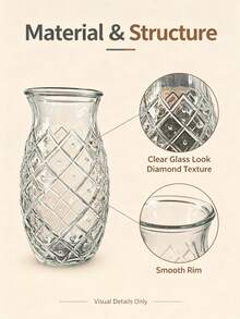 1pc Clear Glass Water Cup, Diamond Embossed Textured Drinking Cup, Aesthetic Beverage Cup For Home Office Bar,Multipurpose Cup For Water Juice Cocktail - Multicolor - View 4