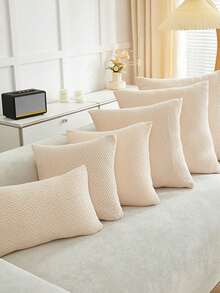 1PC Jacquard Pillowcase Sofa Pillow Covers Home Decoration Cushion Protective Cover - Beige - View 7