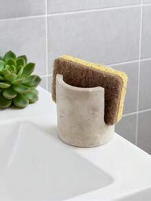 1PC Faux Stone Sponge Drain Rack, Fashionable Minimalist Drying Rack, Sink Storage Box Sponge Holder, Soap Dish, Suitable For Kitchen Sink Countertop, Durable And Stylish Kitchen Decor - Multicolor - View 10