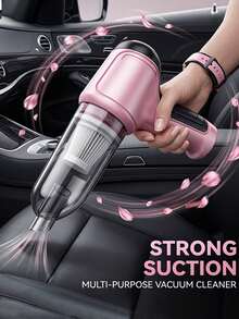 3-In-1 Car Vacuum Cleaner, Powerful Suction, Portable Compact Cordless Handheld Vacuum Cleaner, Suitable For Dry & Wet Cleaning, 2*1200mAh Battery, Car Accessories - A - View 1