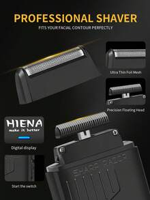 Set Alat Cukur Rambut & Pencukur Elektrik Pria HIENA, 4pcs/3pcs/2pcs/1pc (Opsional), Termasuk Alat Cukur Rambut Nirkabel Isi Ulang USB, Pemangkas Rambut, Pencukur Bolak-balik, Pisau Cukur Manual (Dengan 6 Mata Pisau yang Dapat Diganti), Baterai Lithium, Berbagai Aksesoris, Kemasan Kotak Hadiah yang Indah, Hadiah Ideal, Bodi Mini untuk Perjalanan dan Penggunaan Portabel - Hitam - View 4