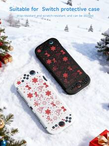 Ayotu 1pc Christmas Snowflake & Cherry & Bow Theme Protective Case, Compatible With Switch, Compatible With New Switch2(2025)/Switch NS/Switch OLED, Can Be Installed On Dock Without Removing Protective Case, Universal Game Controller Protective Cover, Switch Game Accessories, Anti-Drop, Anti-Slip, Anti-Scratch, Fashionable And Beautiful, Suitable For Christmas/Back To School/Winter/Easter/Birthday Gifts And Other Occasions. - View 8