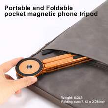 Magnetic Phone Stand, Aluminum Alloy Folding Adjustable Desktop Holder, 8-Position Multi-Angle Tablet Stand, Portable Universal Phone Holder Compatible With Iphone Smartphone Home Office Travel Live Streaming - View 10