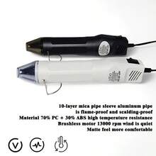 1 New High-End Handheld Mini Hot Air Blower, Heat Shrink Film Shaping Tool, Rubber Seal DIY Handmade Clay Heating Hair Dryer, Overheating And High Temperature Power-Off Protection Function - View 2