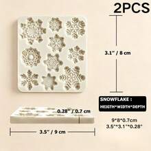 3D Christmas Snowflake Silicone Mold, Fondant Mould For Cake Decoration, Cupcake Topper & Sugarcraft – Easy Release - Beige - View 10