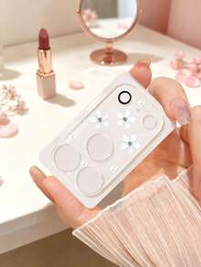 1pc Exquisite White Floral Pattern Phone Lens Protector, Compatible With Phone 17 Pro/17 Pro Max/18 Pro/18 Pro Max, Anti-Scratch Full Coverage Lens Protection, Sweet Healing Atmosphere Phone Accessory, Birthday Holiday Gift For Girls, Family And Friends - Clear - View 12