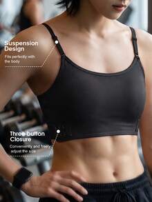 1pc Women Chest Flattening Binder, Seamless Minimizing Camisole, Adjustable To Minimize Bust Appearance, Shapewear Compression Top - Black - View 7