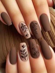 Press-On Nails 24pcs Short Square Cartoon Cute Butterfly Design Nail Stickers Nail Art Supplies - Multicolor - View 7