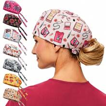 1pc Polyester Heart Print Adjustable Headband Cap, Unisex - Multicolor - View 14