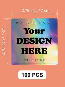 1/50/100/240pcs 1-8cm Custom Labels – Personalized Design White/Holographic/Clear Square Stickers For Business Logo, Waterproof Customizable Unique Designs Square Sticker Labels For Candle Jar, Birthday Cup, Cosmetics Bottle, Packaging - Square - View 61