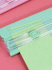 1pc A4/A3 Paper Cutter, Portable Plastic Paper Trimmer, Mini Photo Cutting Tool, Manual Desktop Sliding Blade, Back To School, School Supplies - Multi-color - View 5