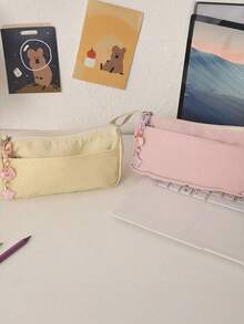 New INS Style Large Capacity Cute Plush Stationery Bag, High-End Elegant Minimalist Pencil Case, Fresh Simple Style - Single Piece - View 6