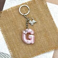 Cute 3D Bubble Letter Keychain, Bright Pink Y2K Preppy Style Initial Key Ring, Car Key Accessory And Personalized Bag Charm, Sweet Bright Pink Initial Key Ring, Cute Car Key And Bag Charm, Sweet Gift For Friends And Girls - Multicolor - View 35
