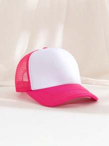 1 buah Topi Trucker Unisex, Topi Ayah, Topi Baseball Jaring Spons, Cocok untuk Penggunaan Sehari-hari, Perjalanan Luar Ruangan, Mendaki, Panjat Tebing, Berenang, Pesta Pantai, Memancing - Mawar Putih Merah - View 2