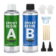4.4oz/8oz Self-Leveling Epoxy Resin 2-Component Kit, Bubble-Free Anti-Yellowing, 1:1 Easy Mix, Suitable For Art, Jewelry, River Table And DIY Crafts - A - View 13
