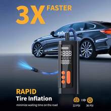 Portable Tire Inflator Pump, Wireless Car Tire Pump 3-150 PSI With Pressure Gauge, Electric Bicycle Pump, Auto Shut-Off, Suitable For Balls And Motorcycles - Wireless - View 4