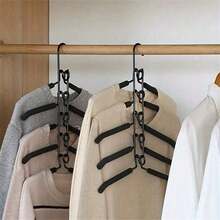 5 Packs Metal Thickened Space-Saving Hangers, 5-In-1 Multi-Layer Design, With Non-Slip Foam Pads, Suitable For Coats, Sweaters, Suits, And T-Shirts - Multicolor - View 8
