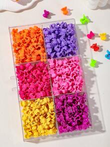 100pcs Girls Colorful Random Color Mini BB Hair Clips, Fashion Fresh Simple Cute Hair Claw Hair Clips, Bangs Hair Accessories For Daily Use - Multicolor - View 3
