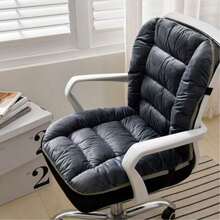Almohadilla de silla de lana tejida suave: Cómoda y cálida, adecuada para uso en oficina, hogar y sala de estar - Lavable a máquina, proporciona soporte lumbar, hecha de fibra de poliéster - Cojín de asiento de una sola pieza - Ver 10
