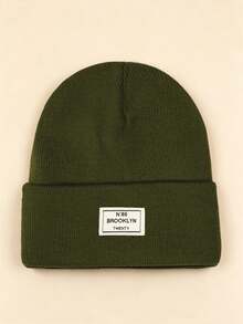 1 Lettered Women's Brimless Cap - Army Green - View 4