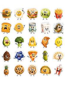 50Pcs Fun Cartoon Food Stickers,Waterproof Vinyl Decals,For Scrapbooking,Notebooks,Water Bottle,Travel Case Decor - Multicolor - View 8