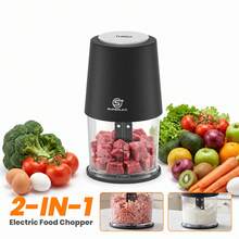 SUPERLEX Mini Electric Food Chopper, 2-Speed Settings, One-Button Operation, Easy To Use, Can Quickly Chop Ingredients, Comes With A 500Ml Jar, Small Kitchen Food Processor, Electric Garlic Crusher, With Turbo Function And Non-Slip Base - Black - View 11