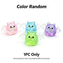 1pc Cartoon Transparent Bat Squishy, Halloween Slow Rebound Soft Squeeze Toy, Fidget Desktop Decor, Children's Holiday Gift - Multicolor - View 8