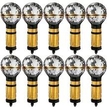 10pcs Small 53cm Microphone Shaped Aluminum Foil Balloons, Suitable For Music Theme Party, New Year Party, Birthday Party, Holiday Decoration - Multicolor - View 3