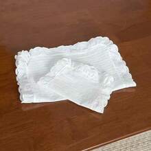 1/2/6pcs French White Lace Bow Decorative Doily Placemats, Suitable For Valentine's Day And Home Decor - Multicolor - View 10