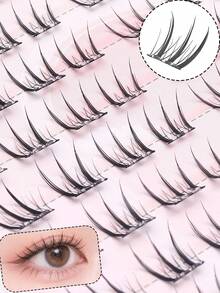 WANPIN False Eyelashes For Beginners! Glue-Free Segmented Design, No Glue Needed, No Skill Required, Instant Natural Electric Eyes - C - View 2
