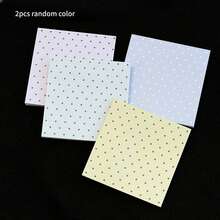 100 Sheets Polka Dot Solid Color Sticky Notes Random Colors, Ins Style Student Planner Office Memo Paper, 2 Books Highly Attractive Memo Pads Study Supplies - one-size - View 8