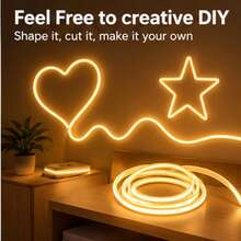 Warm Light Flexible Neon LED Strip, With Shaping Function, USB Interface Button Switch Brightness, Suitable For Indoor Decoration Patterns, Kitchen Lighting Mirror Fill Light, A Gift For Girlfriend To Make Her More Beautiful - Multicolor - View 4