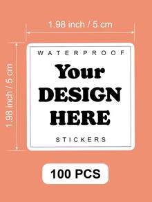 1/50/100/240pcs 1-8cm Custom Labels – Personalized Design White/Holographic/Clear Square Stickers For Business Logo, Waterproof Customizable Unique Designs Square Sticker Labels For Candle Jar, Birthday Cup, Cosmetics Bottle, Packaging - Square - View 34