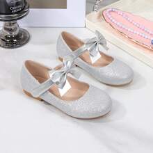 Spring/Summer New Bow Princess Mary Jane Flat Shoes, Cute Shiny Hook-And-Loop Ballet Shoes For Women - Silver - View 2