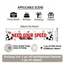 2D Flat Background Banner 1 Piece, Racing Theme Background Banner-Party Long Banner Suitable For Indoor And Outdoor Decoration, Various Styles. - 1 - View 25