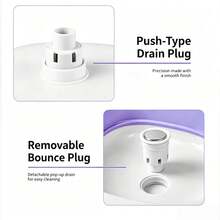Foldable Sit-In Bath Basin / One-Touch Drainage / Maternity & Postpartum Care / Toilet Private Area Cleaning Basin / Bedside Toilet Bath Basin / PP+TPR Material - Purple - View 5
